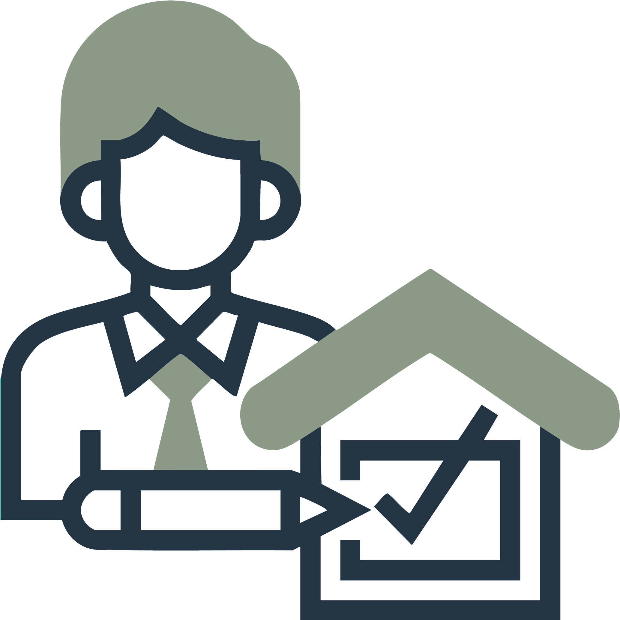 Symbol eines Immobilienverwalters mit Haus und Checkliste – professionelle Immobilienverwaltung.